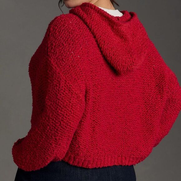 Pilcro Sailcloth Cropped Hooded Sweater Size Small Raspberry - Picture 11 of 11